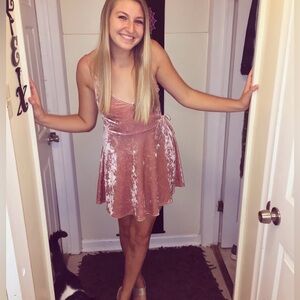 Rue21 Blush Velvet Wrap Mini Dress